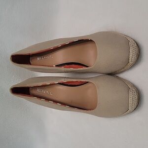(2/$15) Merona Beige Platform Wedge Espadrilles Size 8
